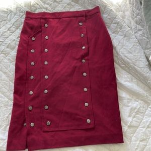 Venus Deep Red Double Snap Down Skirt